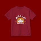 Kids T-Shirt - "Rise Up and Pray" Inspirational Christian Tee for Children