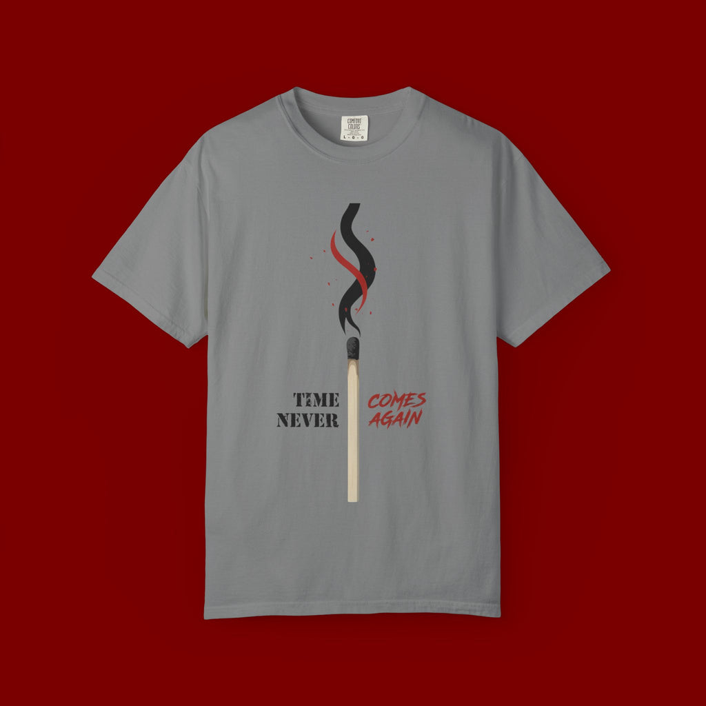Matchstick Graphic T-Shirt — “Time Never Comes Again” Vintage-Inspired Tee