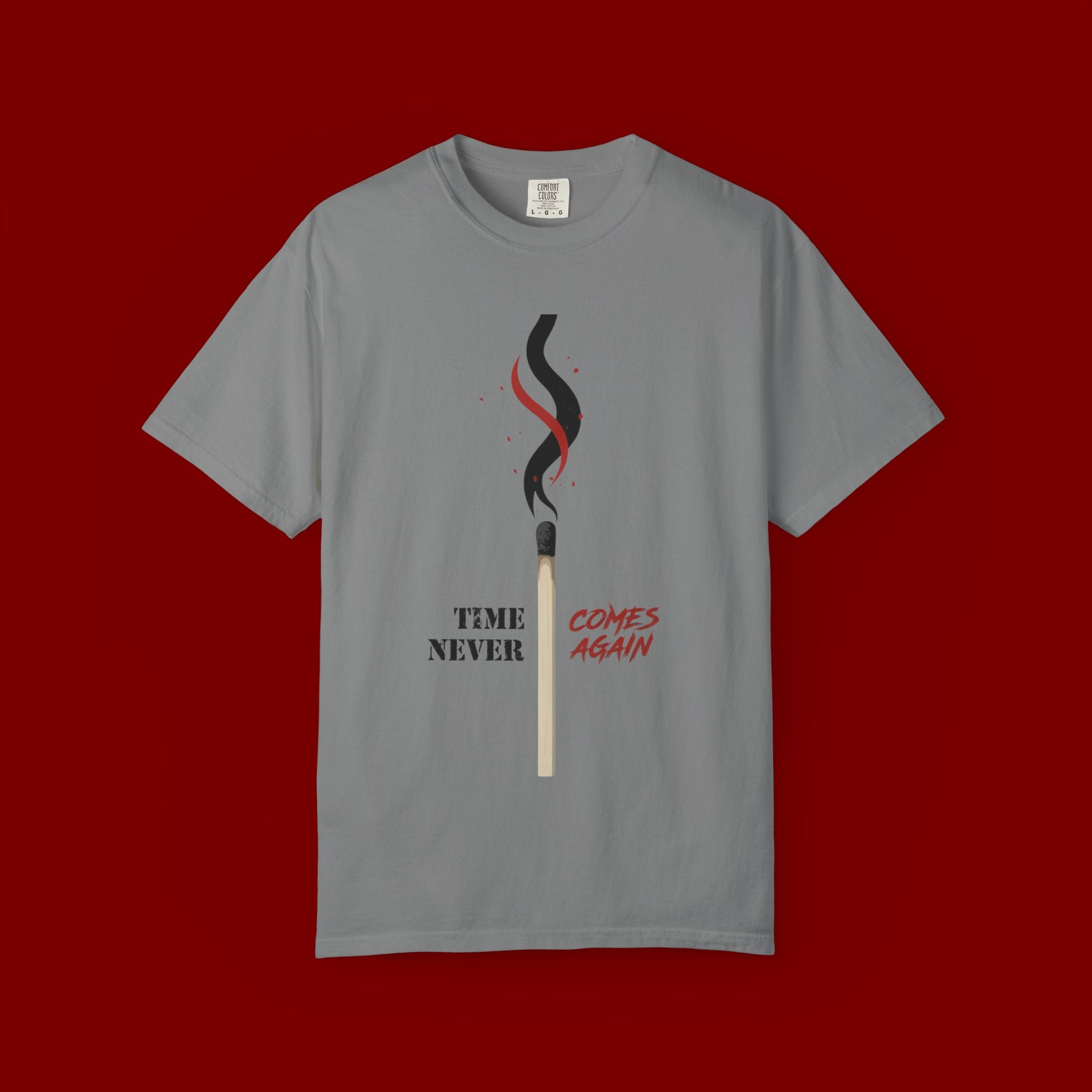 Matchstick Graphic T-Shirt — “Time Never Comes Again” Vintage-Inspired Tee
