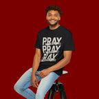 Prayer T-Shirt — "Pray On It, Pray Over It, Pray Through It" Christian Tee