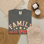 Family Faith Friends T-Shirt — Patriotic American Flag Tee