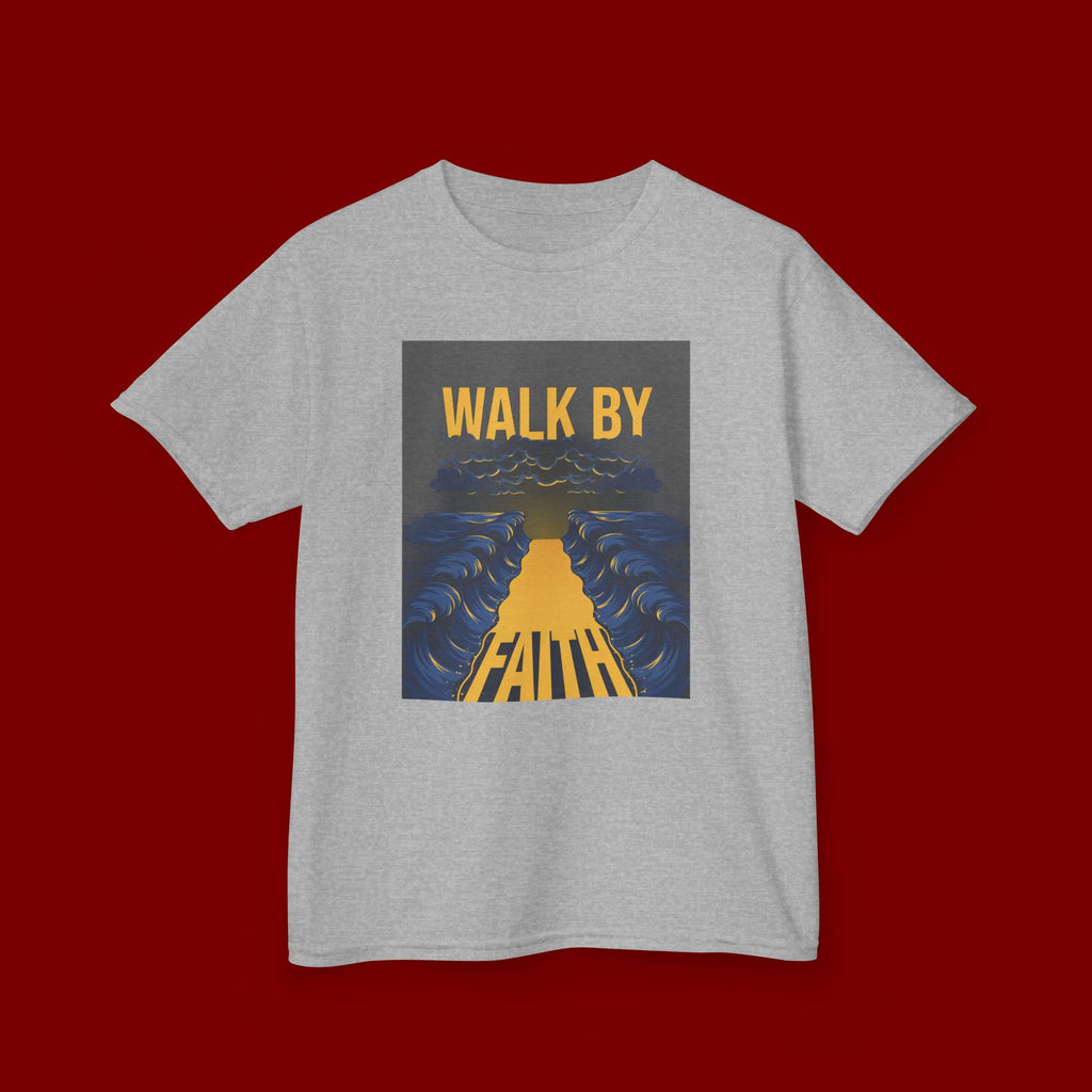 Kids T‑Shirt — "Walk By Faith" Inspirational Graphic Tee for Children