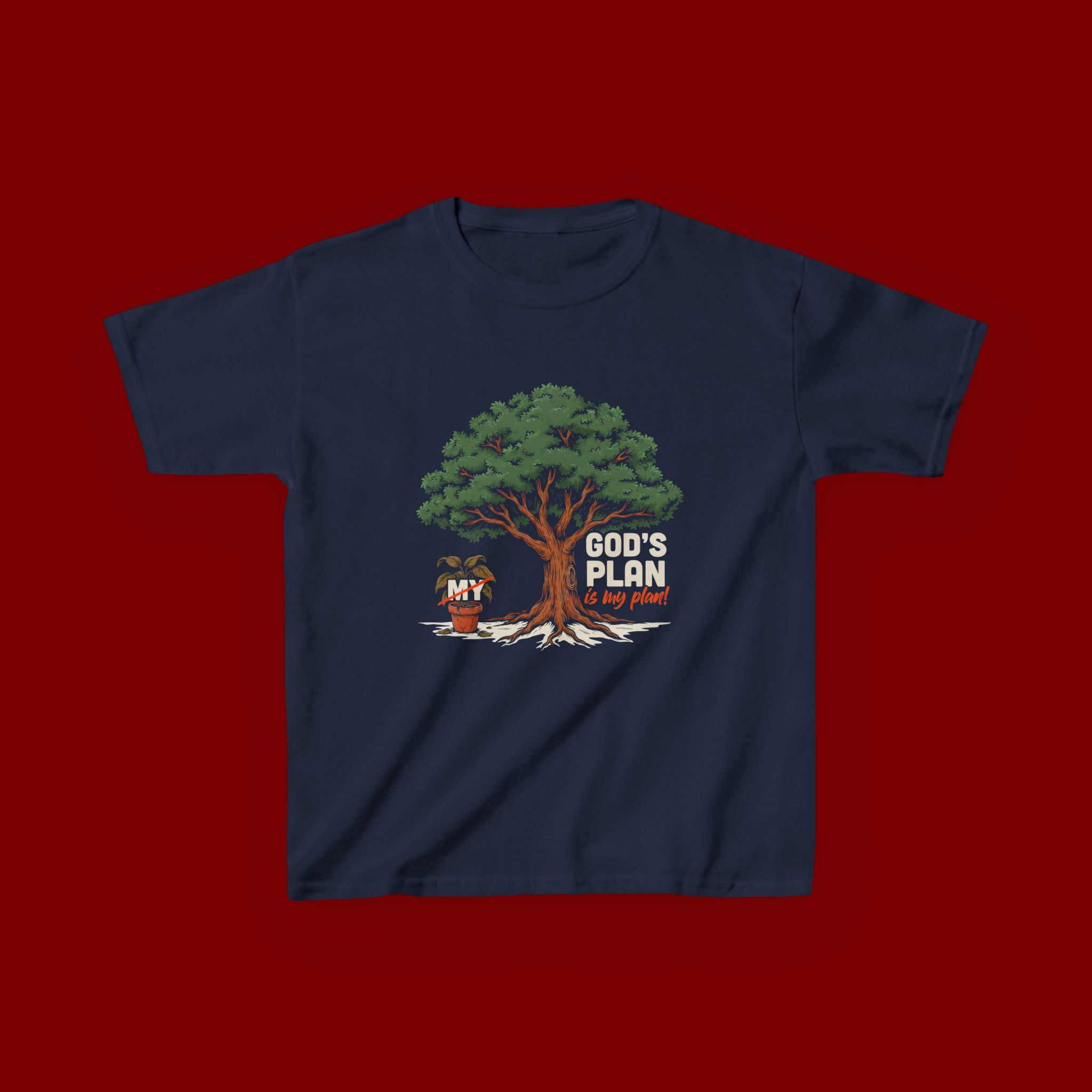 Kids Tee — Cute Tree & Plant Pot Illustration (“Grow Big, Little One”)
