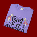 Inspirational 'God Never Gives a Burden You Can't Bear' T-Shirt
