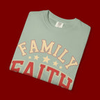 Family Faith Friends T-Shirt — Patriotic American Flag Tee