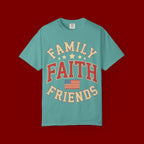 Family Faith Friends T-Shirt — Patriotic American Flag Tee
