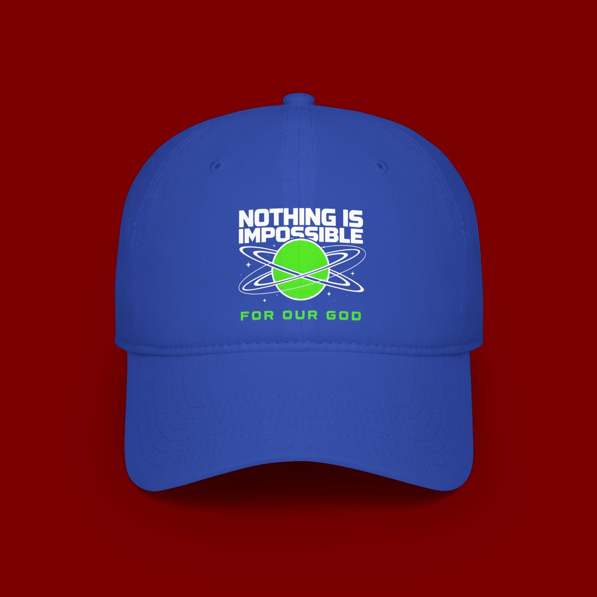 Nothing Is Impossible Baseball Cap — Faith-Inspired Green Planet Design
