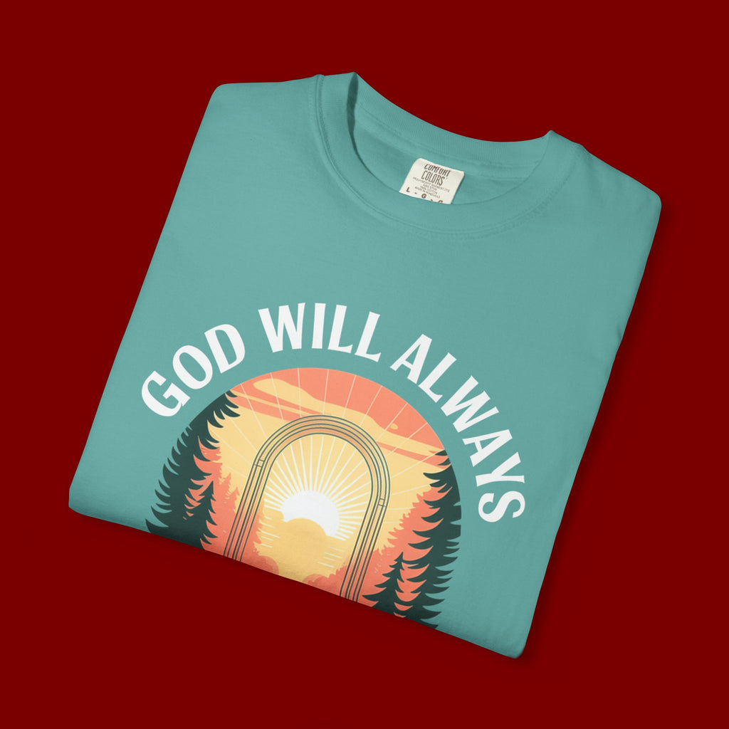 Make a Way Christian T-Shirt — 'God Will Always Make a Way' Sunset Faith Tee