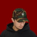Dad Cap — Minimal Green Plant Drip Embroidered Hat