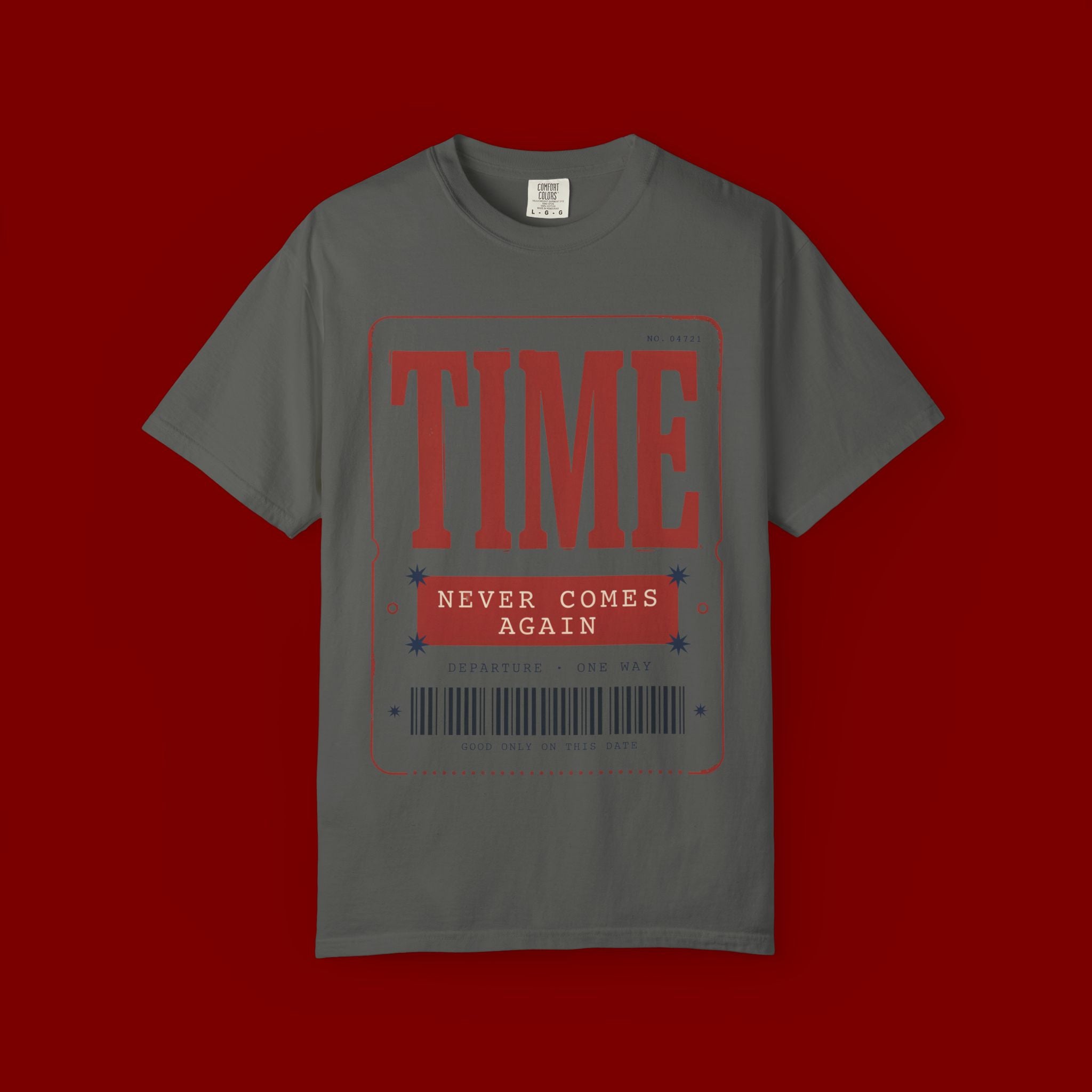 TIME Never Comes Again T-Shirt — Vintage Ticket Graphic Tee