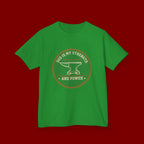 Kids Tee — "God Is My Strength and Power" Anvil & Anvil-Forge Christian Youth Shirt