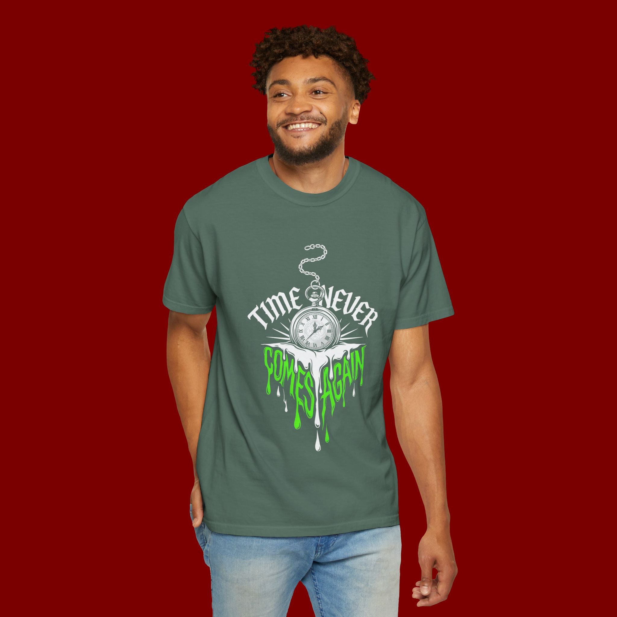 Time Never Comes Again T-Shirt — Vintage Pocket Watch Graphic Tee