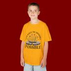 Kids Tee — “Faith Makes the Impossible Possible” Floral Inspirational Shirt