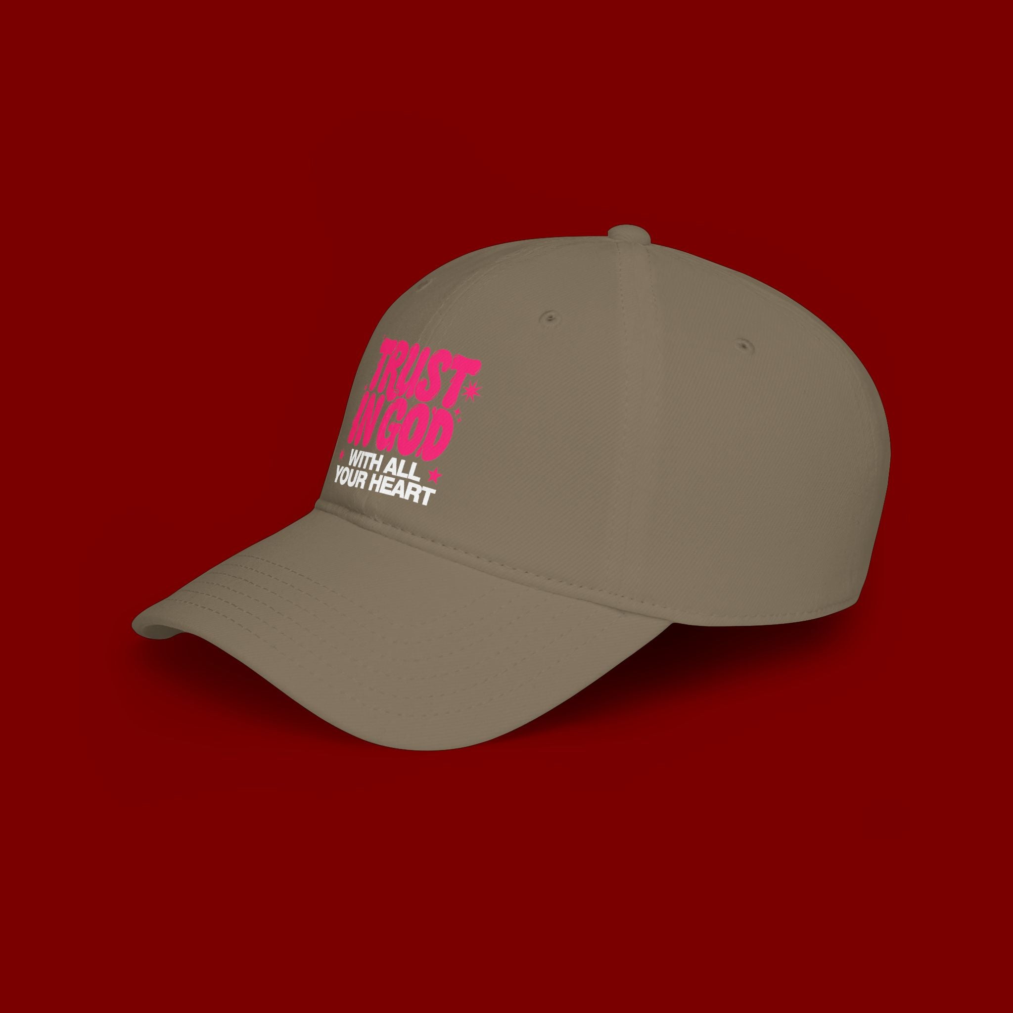 Trust In God Baseball Cap — Faith Hat with “Trust in God with All Your Heart”