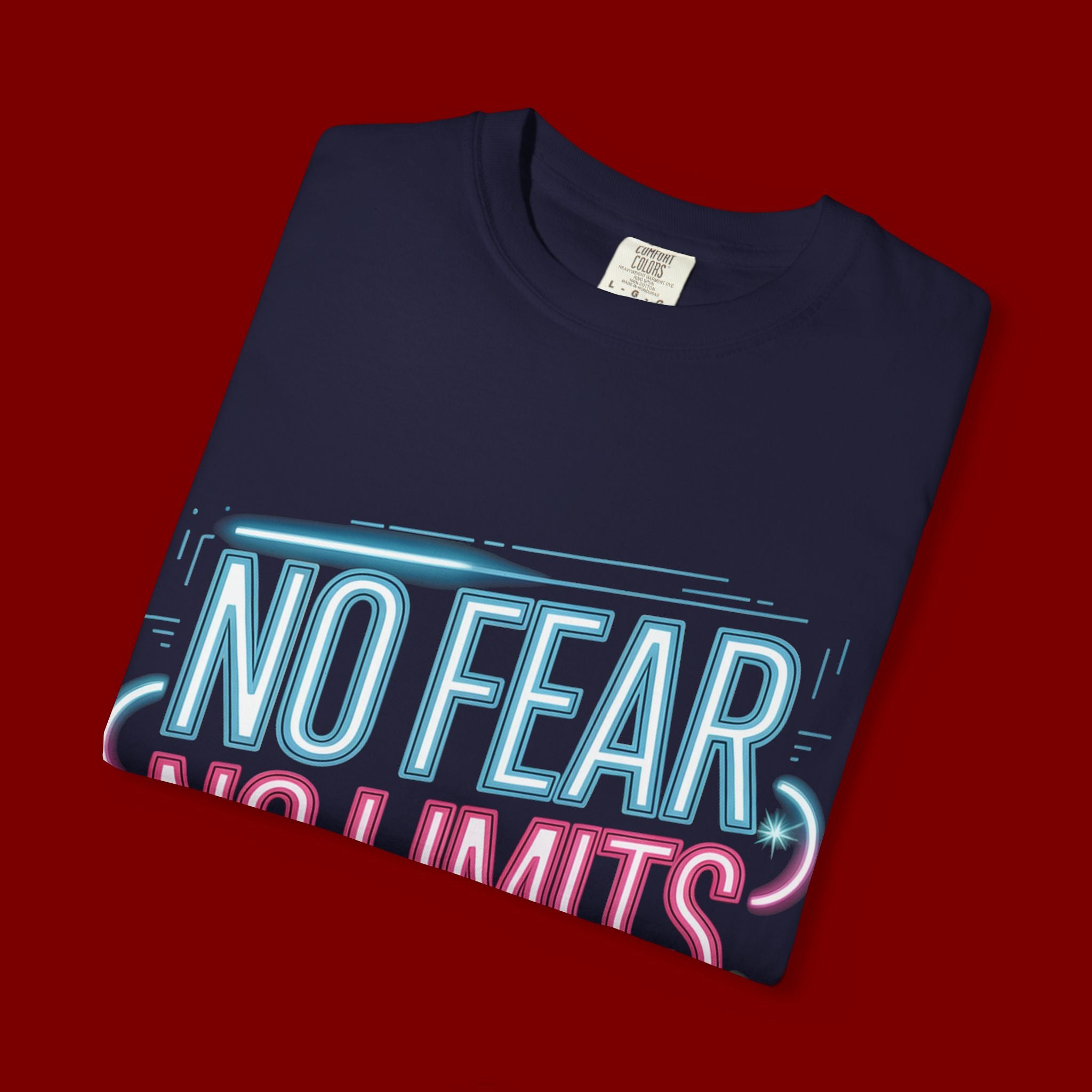 No Fear No Limits No Excuses Neon Graphic T-Shirt