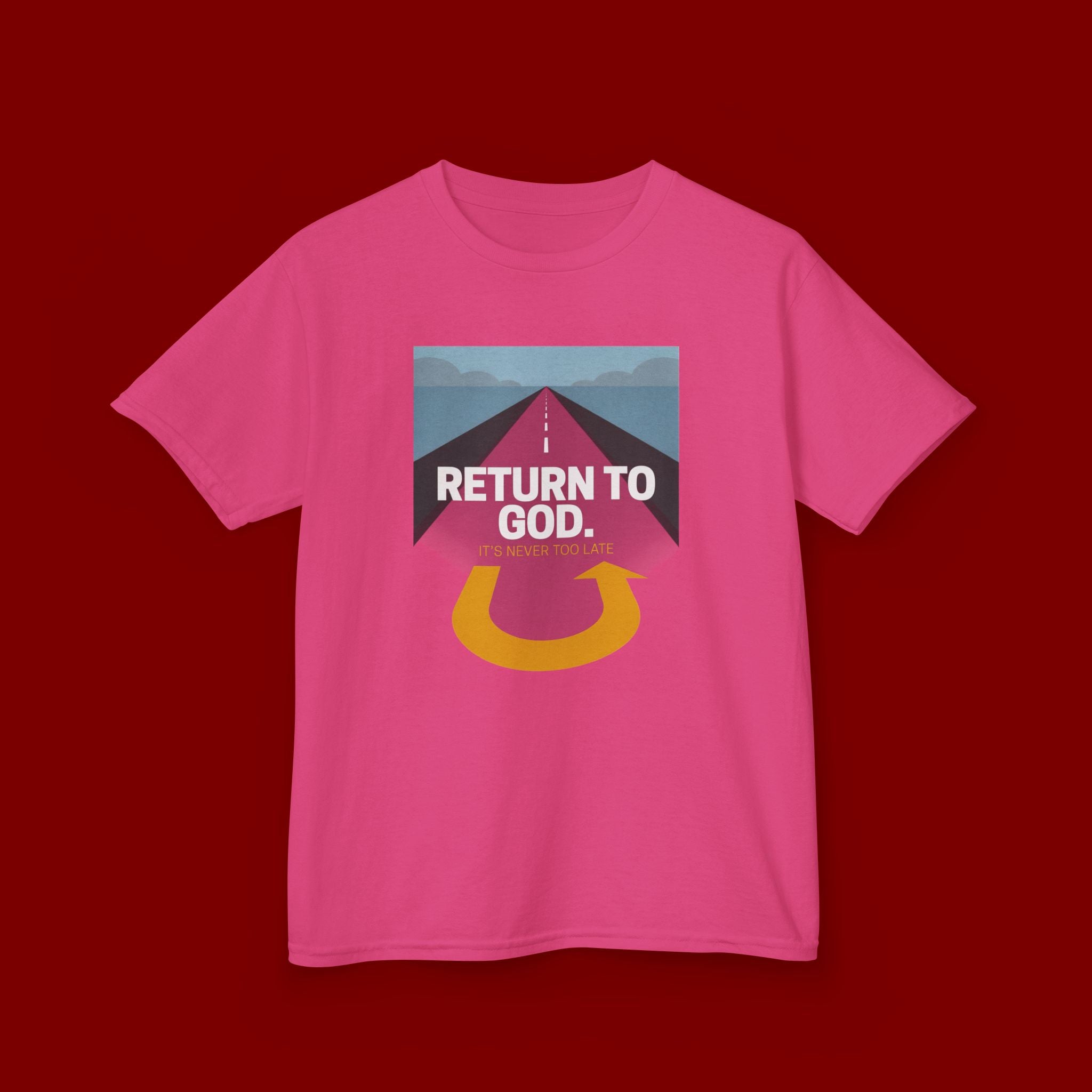 Kids Tee - "Return to God" Roadway Graphic Religious Youth Shirt