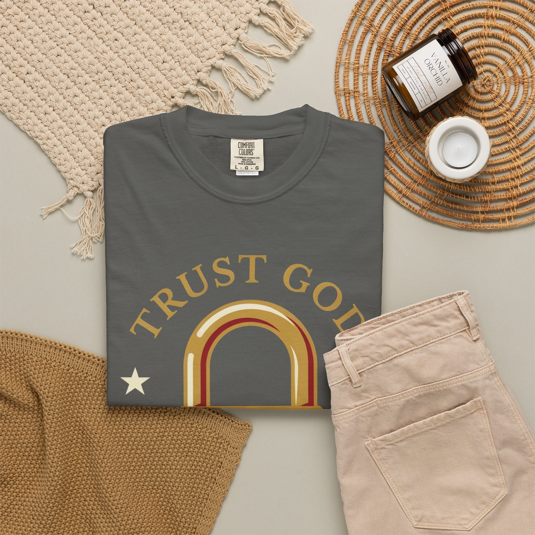 Trust God Lock T-Shirt — Christian Faith Tee “Trust God No Matter What”