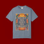 T-Shirt — Retro Sunset Floral Graphic “Play On It, Pray Over It, Pray Through It”