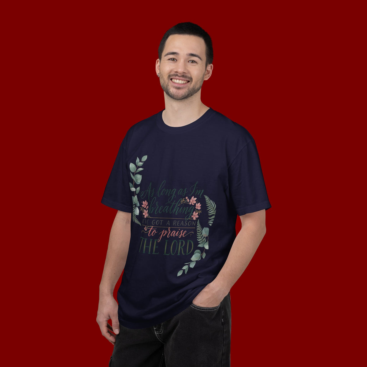 Praise the Lord Retro T-Shirt — "As Long as I’m Breathing I’ll Out Ta Reason To" Christian Vintage Tee