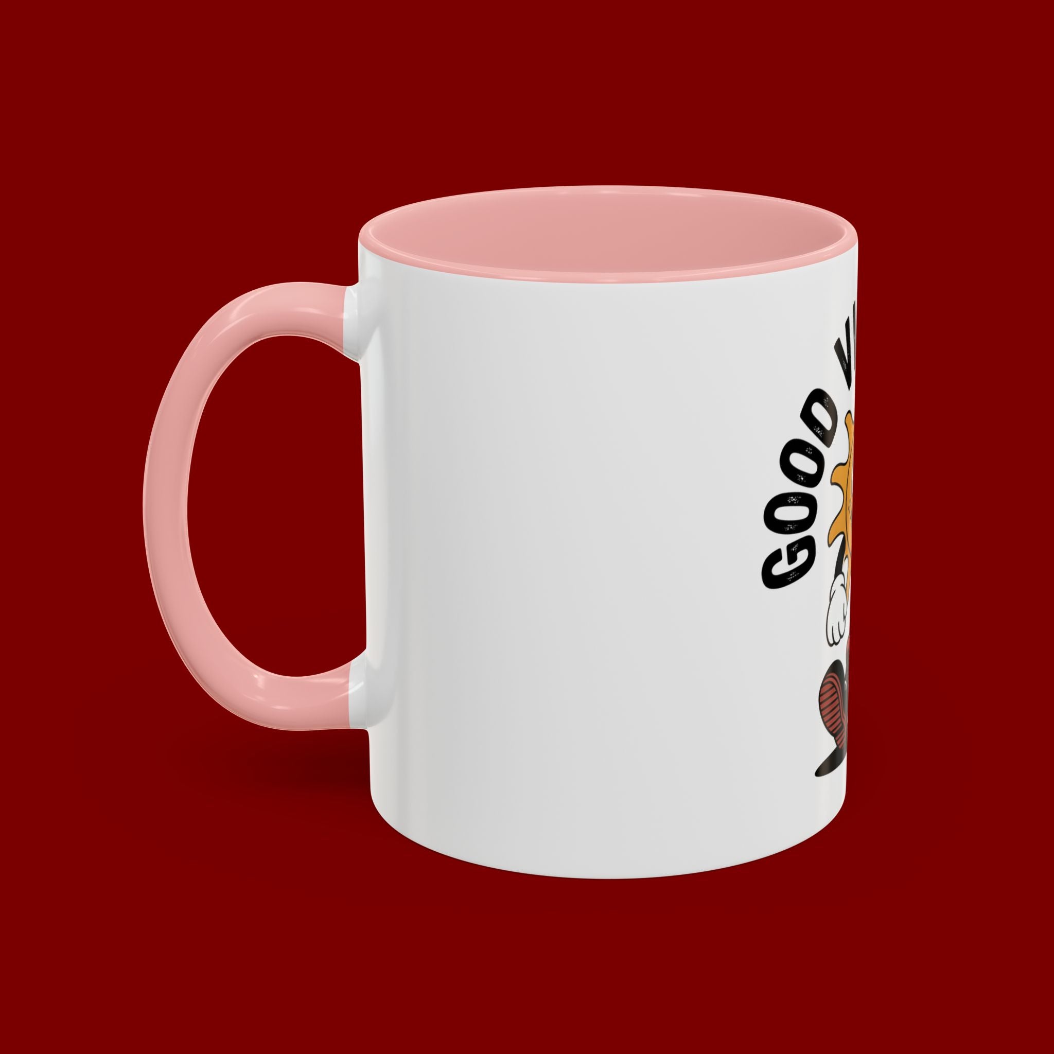 Good Vibes Only Coffee Mug - Retro Sun Cartoon Accent Mug (11/15oz)