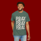 Prayer T-Shirt — "Pray On It, Pray Over It, Pray Through It" Christian Tee