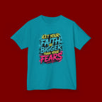 Kids Tee — "Let Your Faith Be Bigger Than Your Fears" Inspirational Graphic