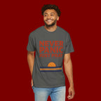 Never Panic Just Pray T‑Shirt — Retro Sunset Faith Tee