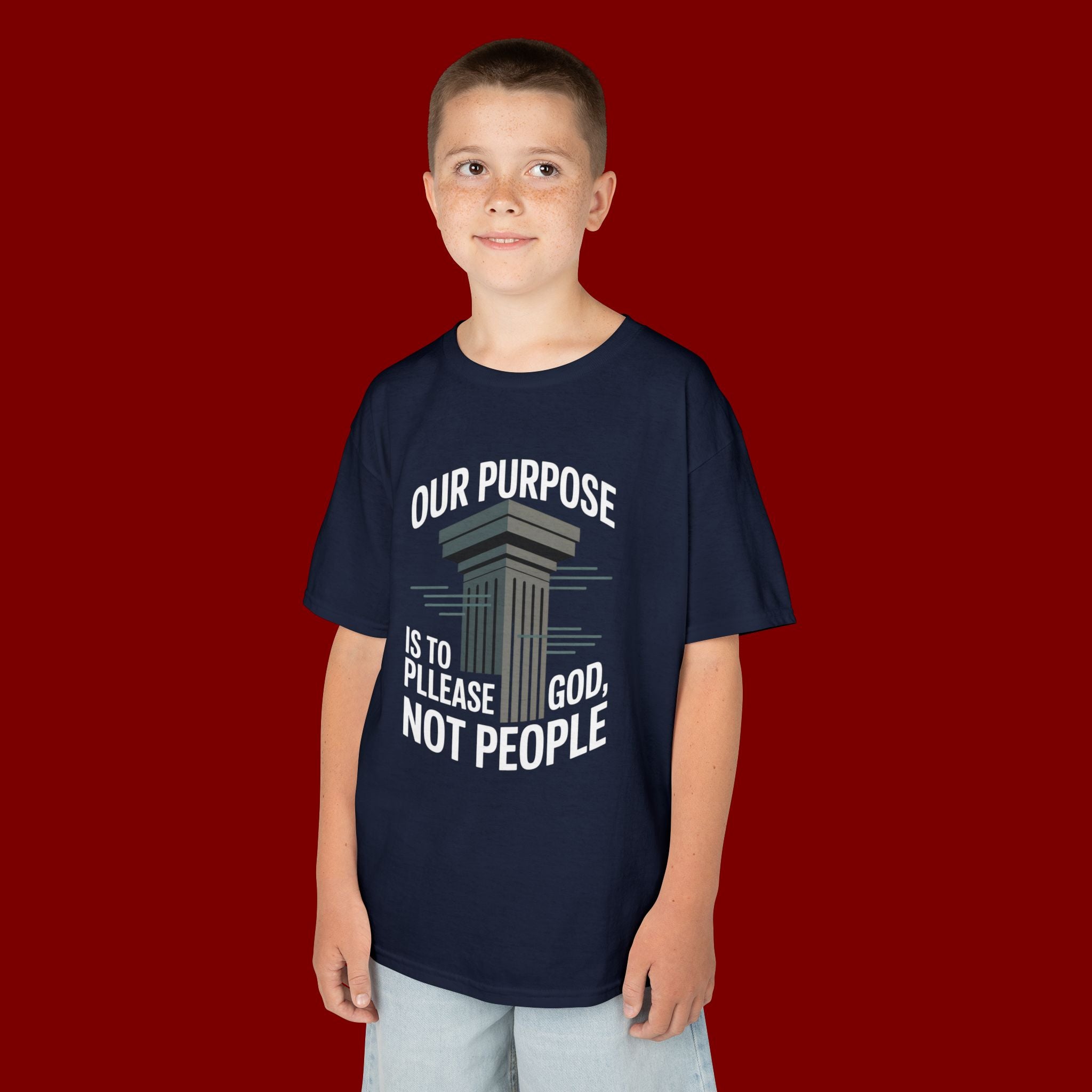 Kids T-Shirt — "Our Purpose Is To Please God, Not People" Faith Graphic Tee
