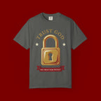 Trust God Lock T-Shirt — Christian Faith Tee “Trust God No Matter What”