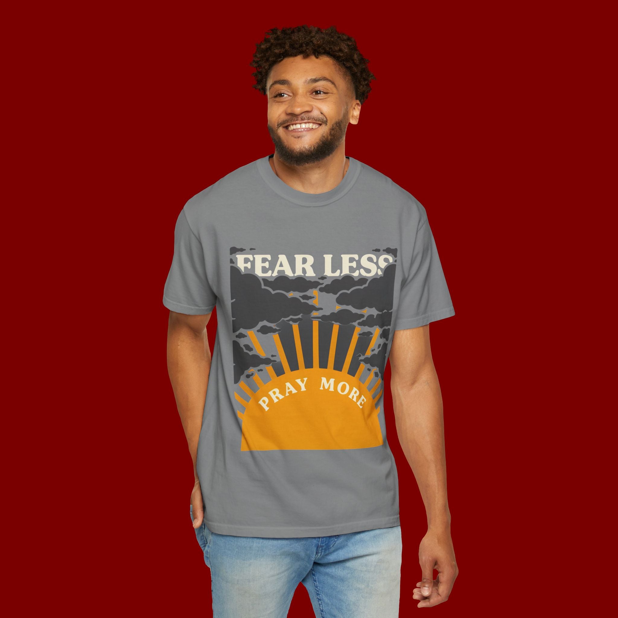 Fear Less Pray More T-Shirt — Inspirational Christian Graphic Tee