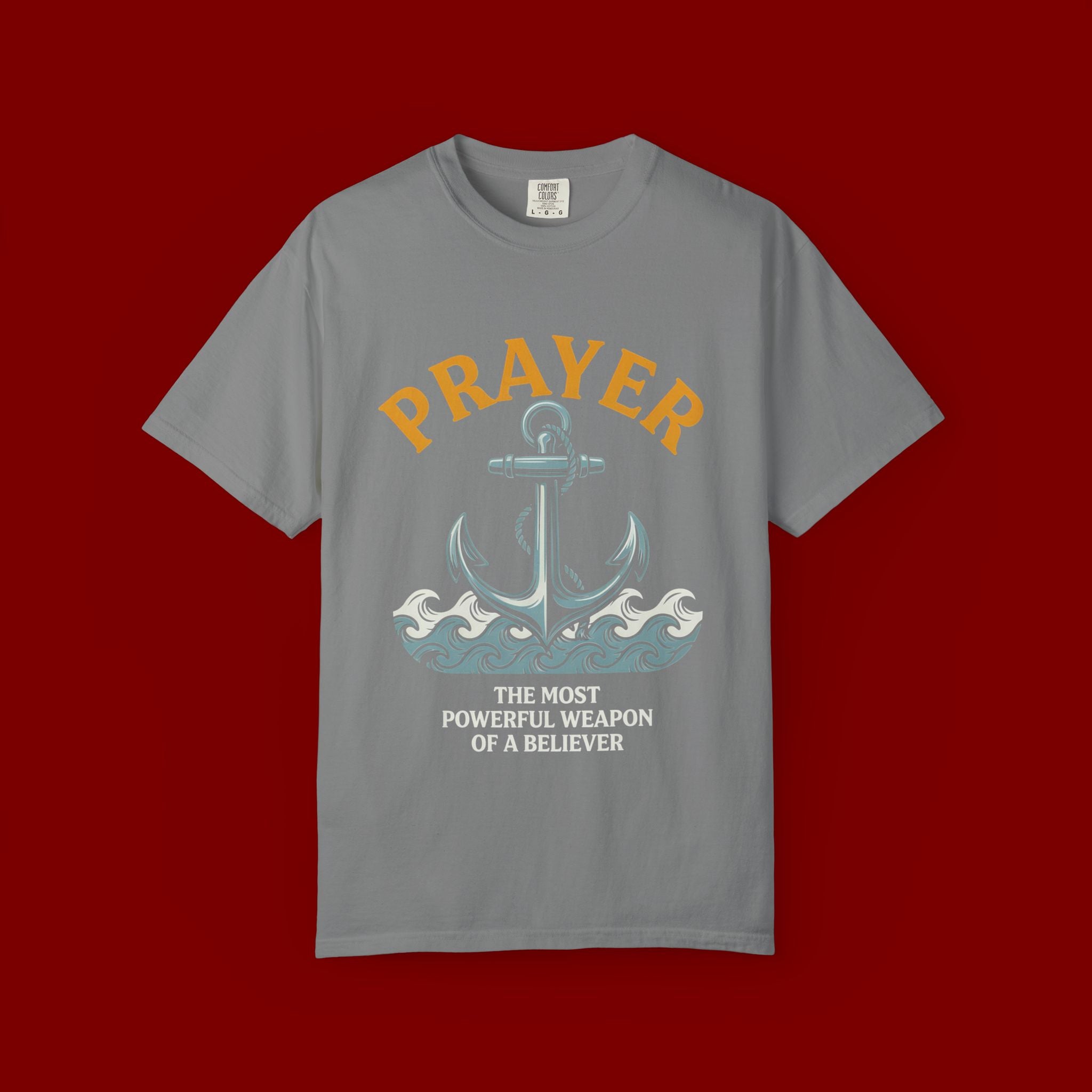 Prayer Anchor T-Shirt — "Prayer: The Most Powerful Weapon of a Believer" Christian Faith Tee