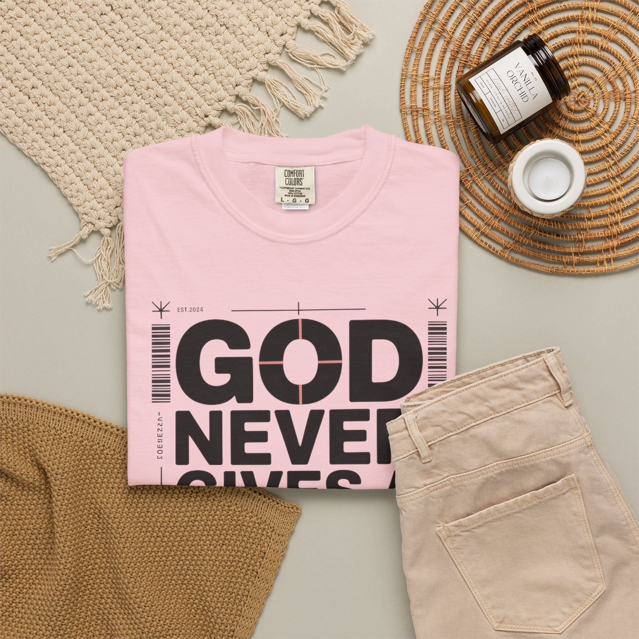 Christian Inspirational T-Shirt — "God Never Gives a Burden You Can't Bear" Motivational Tee