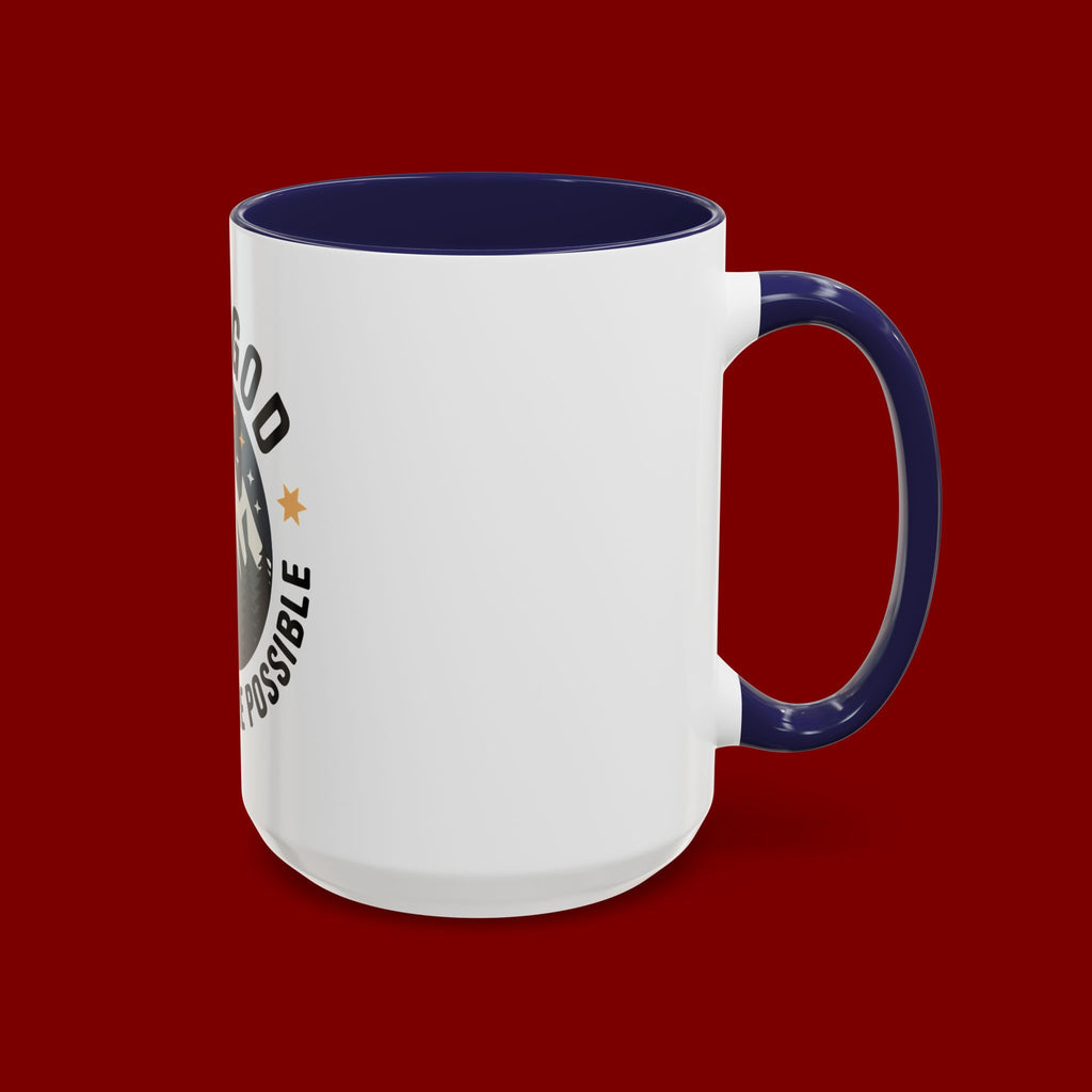 With God All Things Are Possible Accent Coffee Mug — Inspirational Faith Mountain Mug (11/15oz)