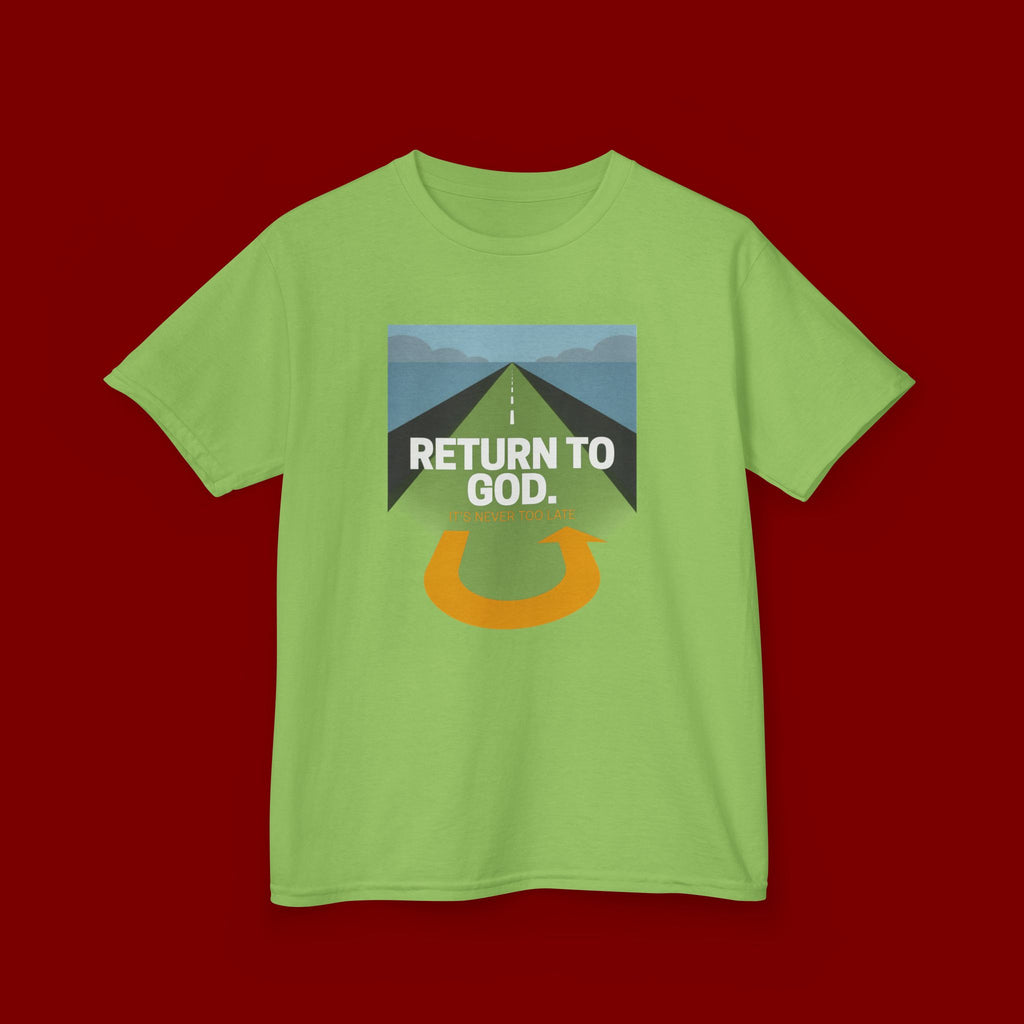 Kids Tee - "Return to God" Roadway Graphic Religious Youth Shirt