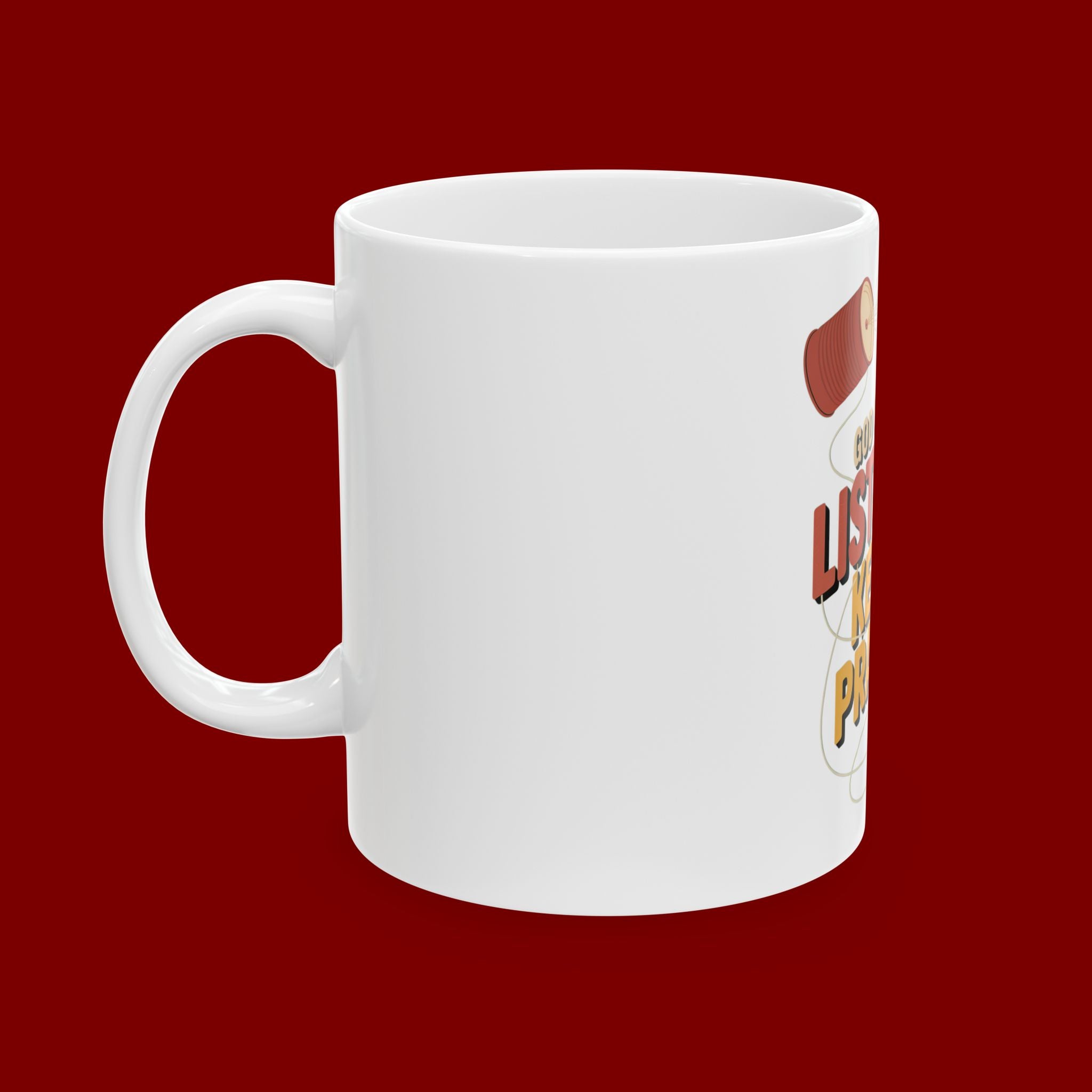 Ceramic Mug - "God Is Always Listening. Keep On Praying." Inspirational Faith Coffee Cup (11oz/15oz)