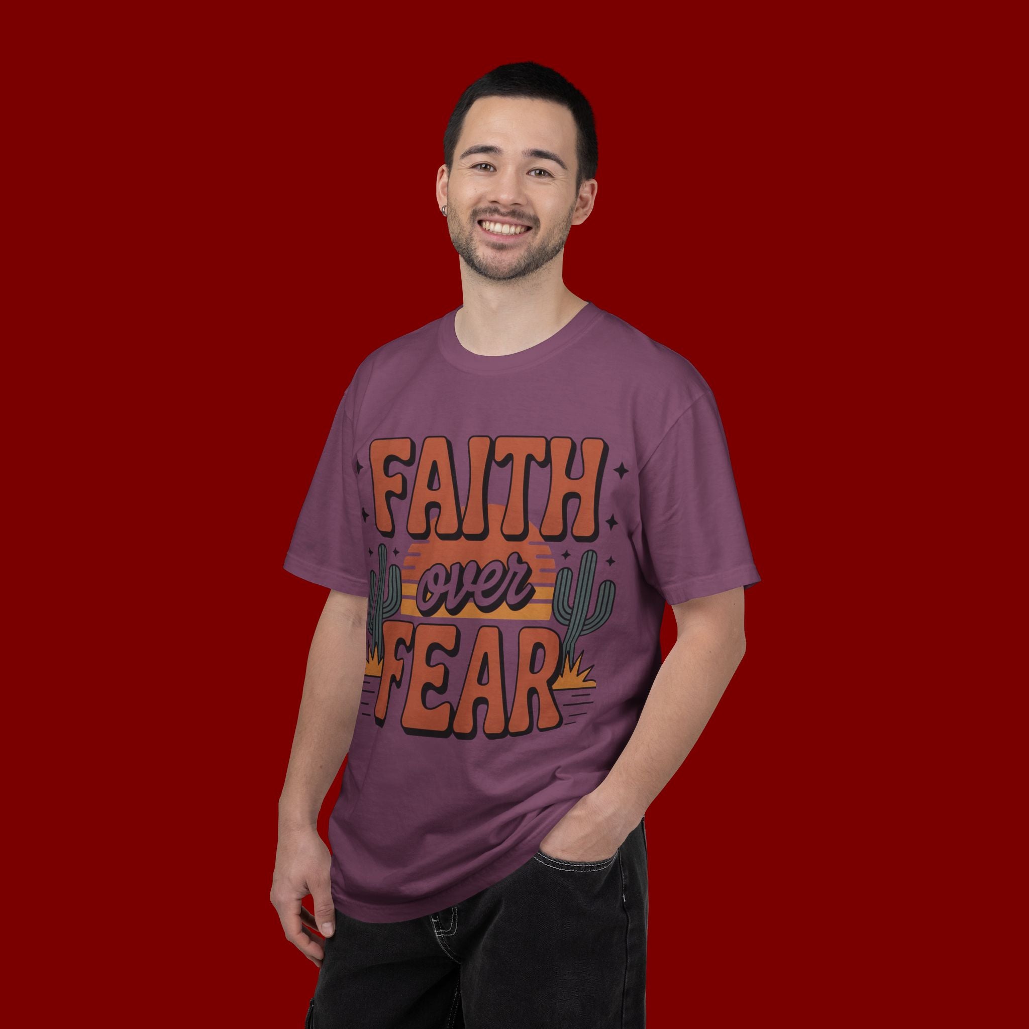 Faith Over Fear T-Shirt — Christian Inspirational Desert Graphic