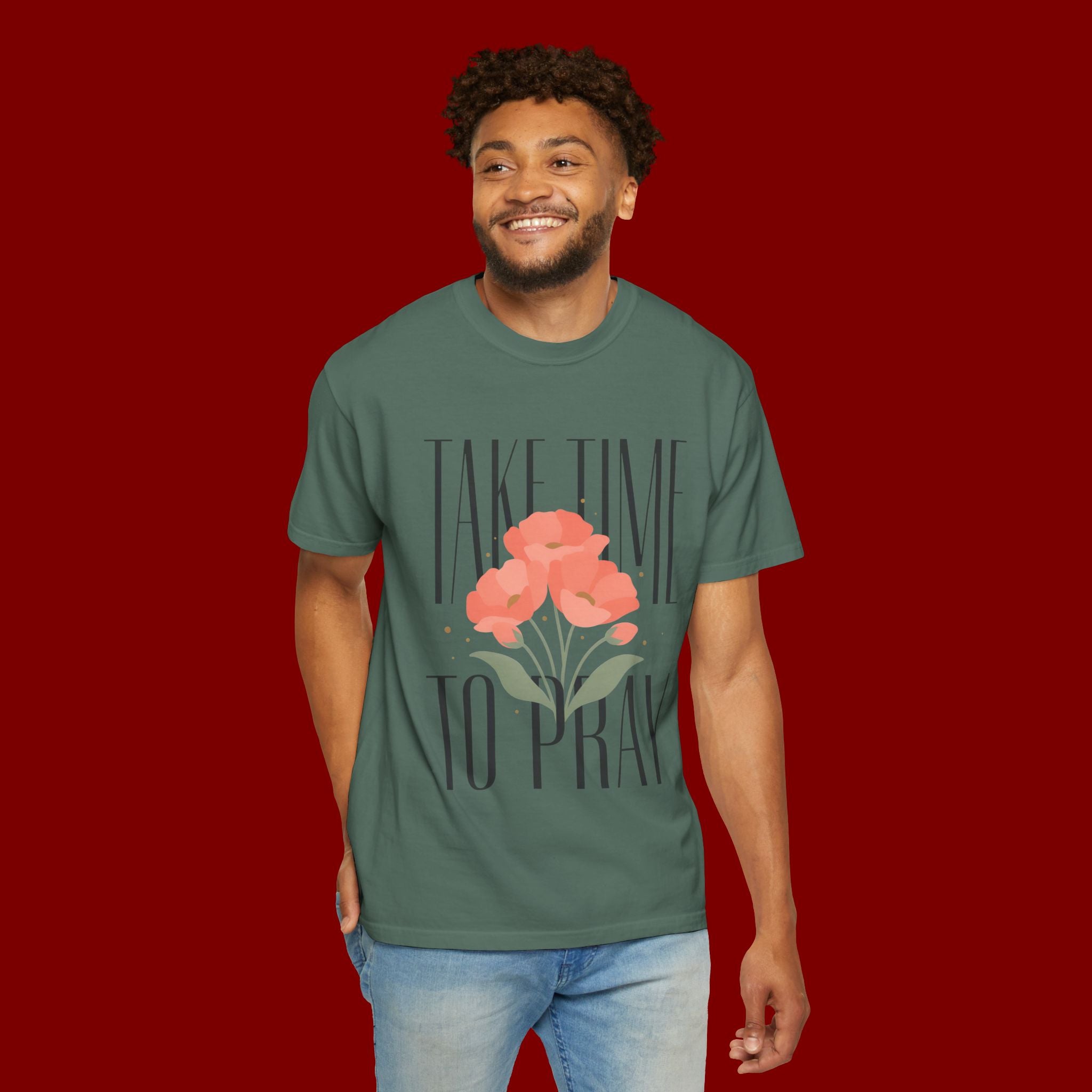 Take Time to Pray Floral T-Shirt — Christian Faith Graphic Tee