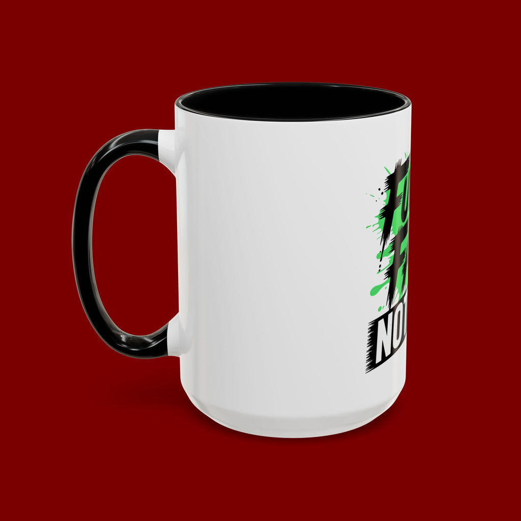 Accent Coffee Mug — "Fueled by Faith Not Fear" Inspirational Ceramic Mug (11/15 oz)