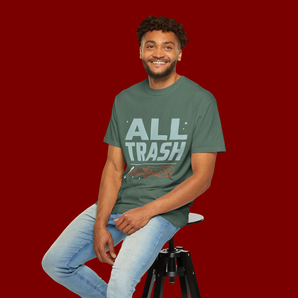 ALL TRASH No Trailer Graphic T-Shirt — Funny Retro Statement Tee