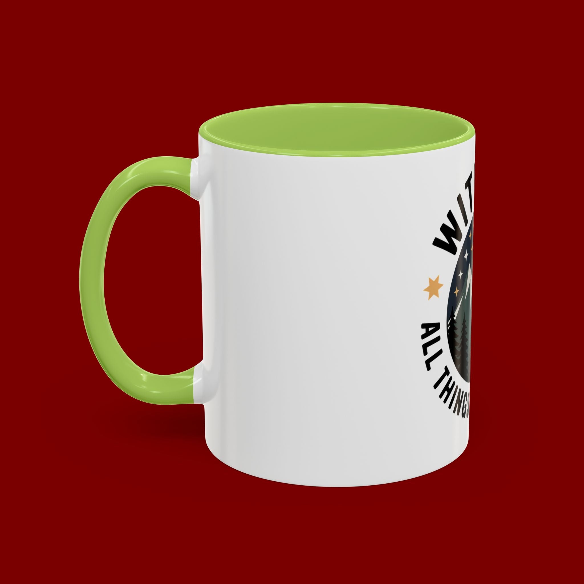 With God All Things Are Possible Accent Coffee Mug — Inspirational Faith Mountain Mug (11/15oz)