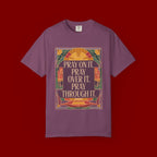 T-Shirt — Retro Sunset Floral Graphic “Play On It, Pray Over It, Pray Through It”
