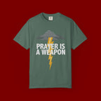 Prayer Is a Weapon T-Shirt — Christian Faith Lightning Graphic Tee