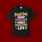 Positive Mind Positive Vibes Positive Life T-Shirt — Retro Smile Graphic Tee