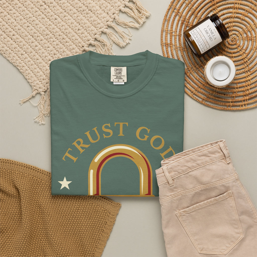 Trust God Lock T-Shirt — Christian Faith Tee “Trust God No Matter What”