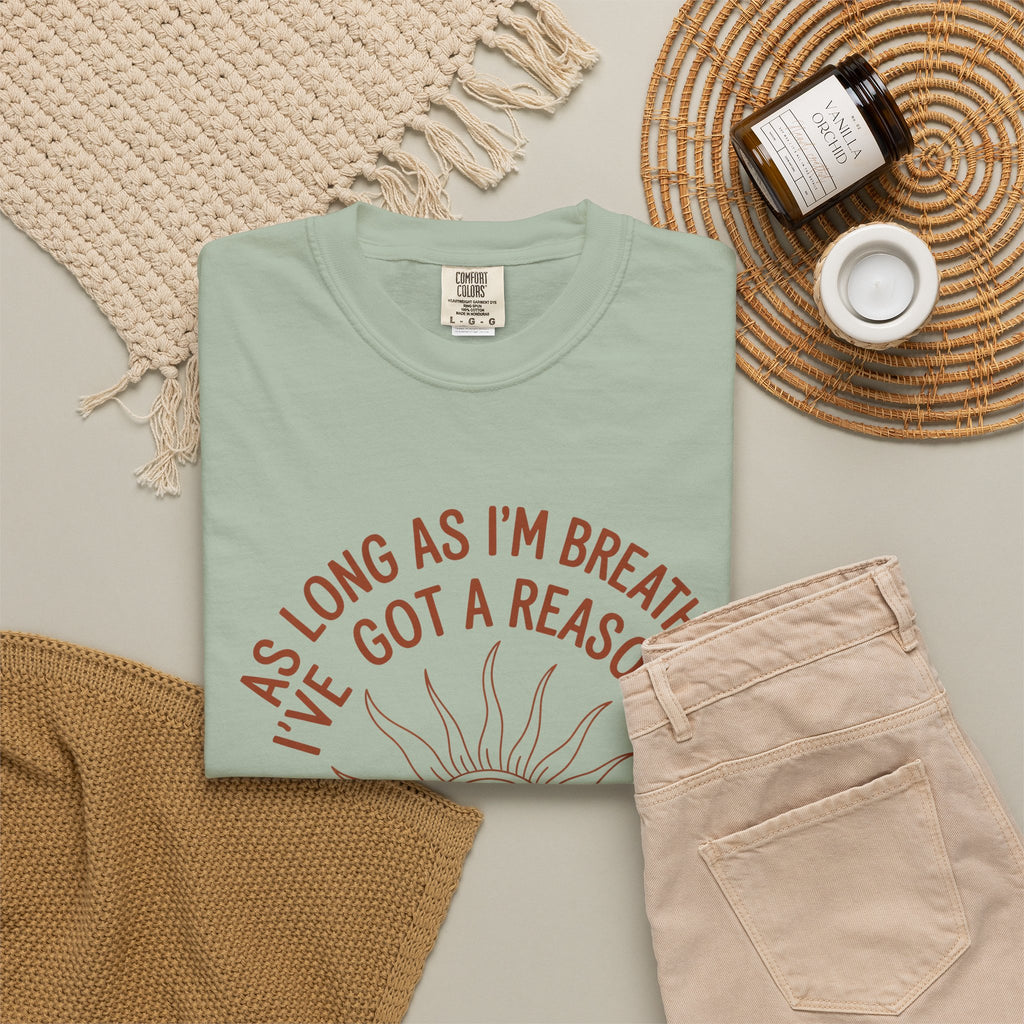 Praise the Lord T-Shirt — Christian Faith Tee with 'As Long As I'm Breathing I've Got a Reason to Praise the Lord' Design