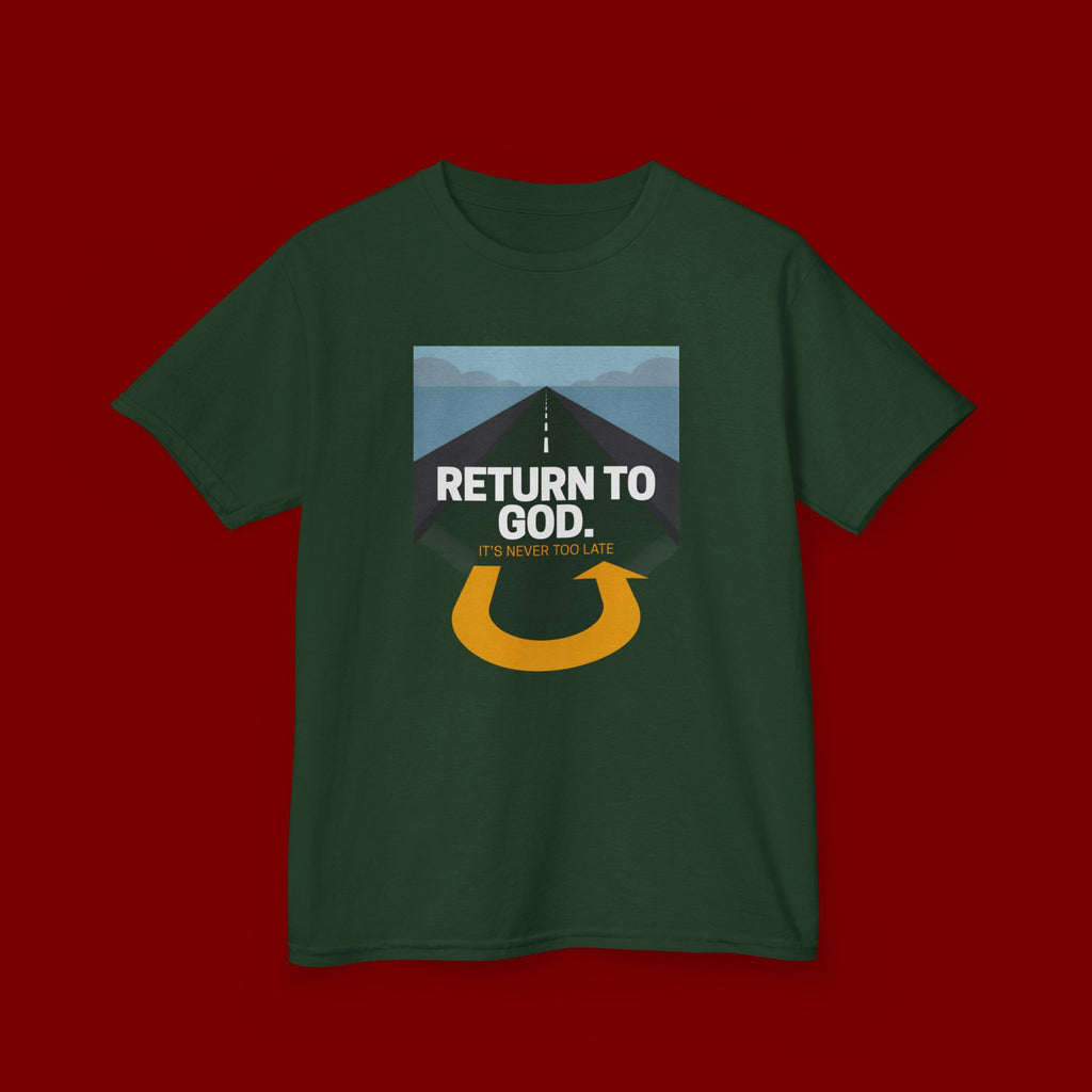 Kids Tee - "Return to God" Roadway Graphic Religious Youth Shirt
