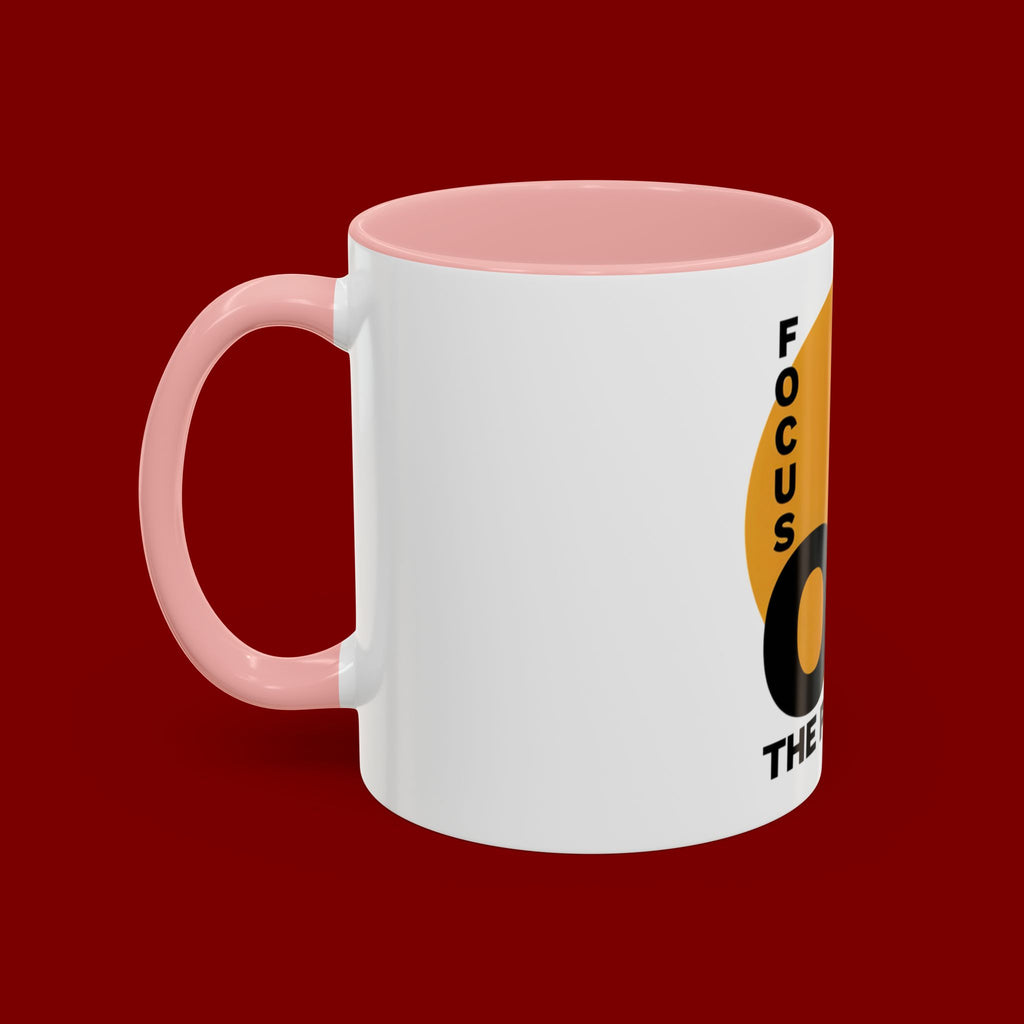 Accent Coffee Mug — "Focus On The Positive" Motivational Mug