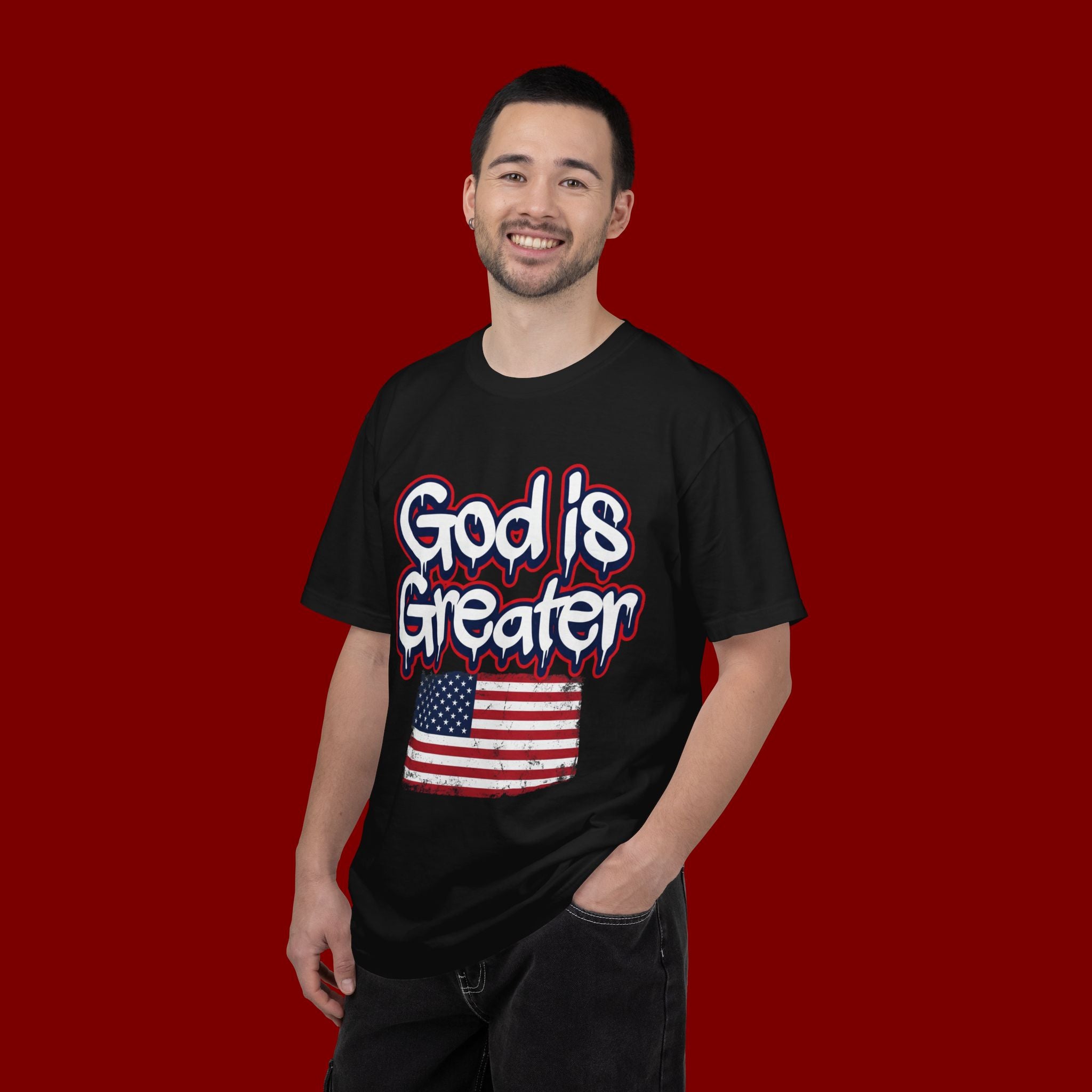 God Is Greater American Flag T-Shirt