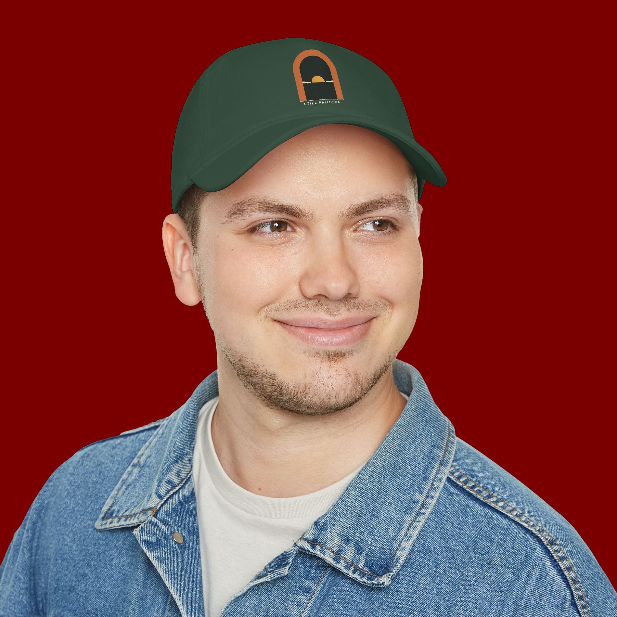 Lighthouse Sunset Cap — "Trust God" Embroidered Low Profile Baseball Hat