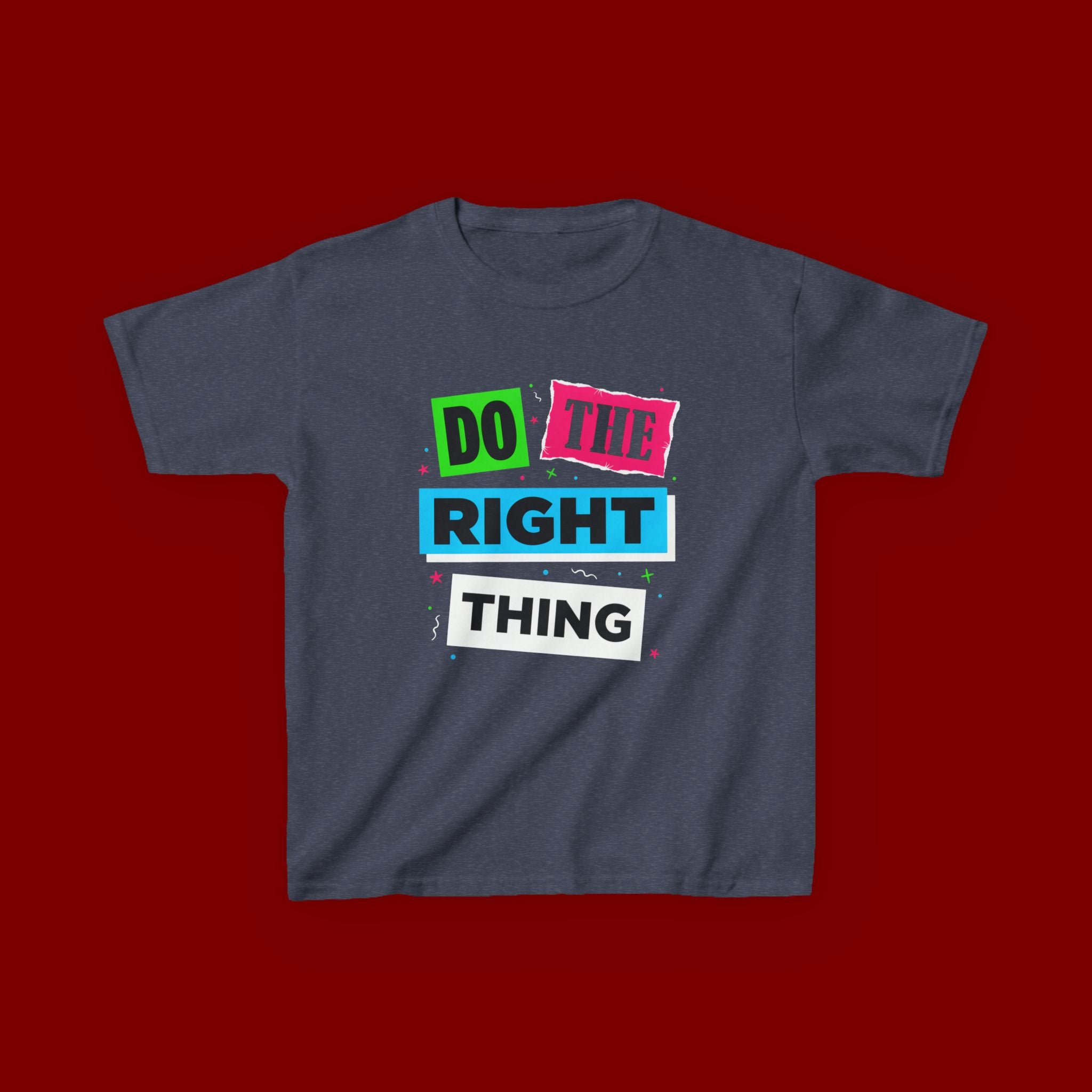 Kids Tee - "Do The Right Thing" Bold Colorblock Graphic